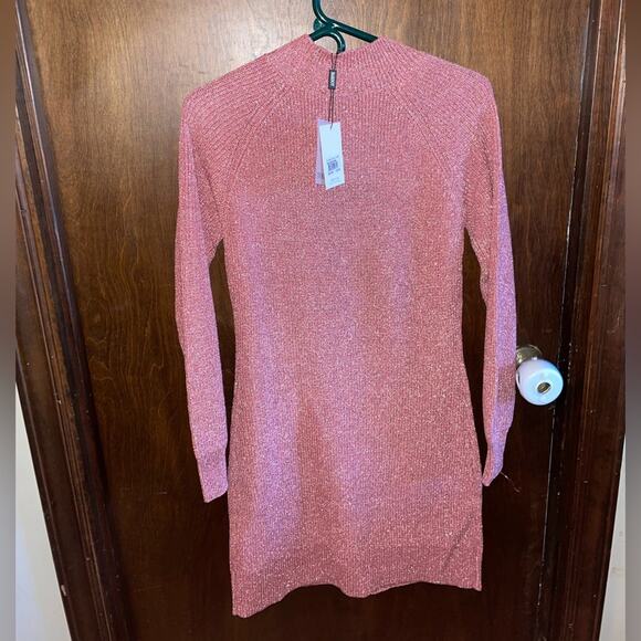 Adeline sweater mini dress metallic pink - Picture 9 of 12